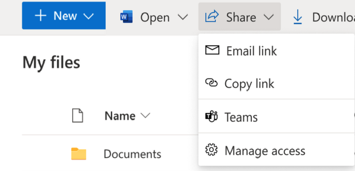 Share in OneDrive