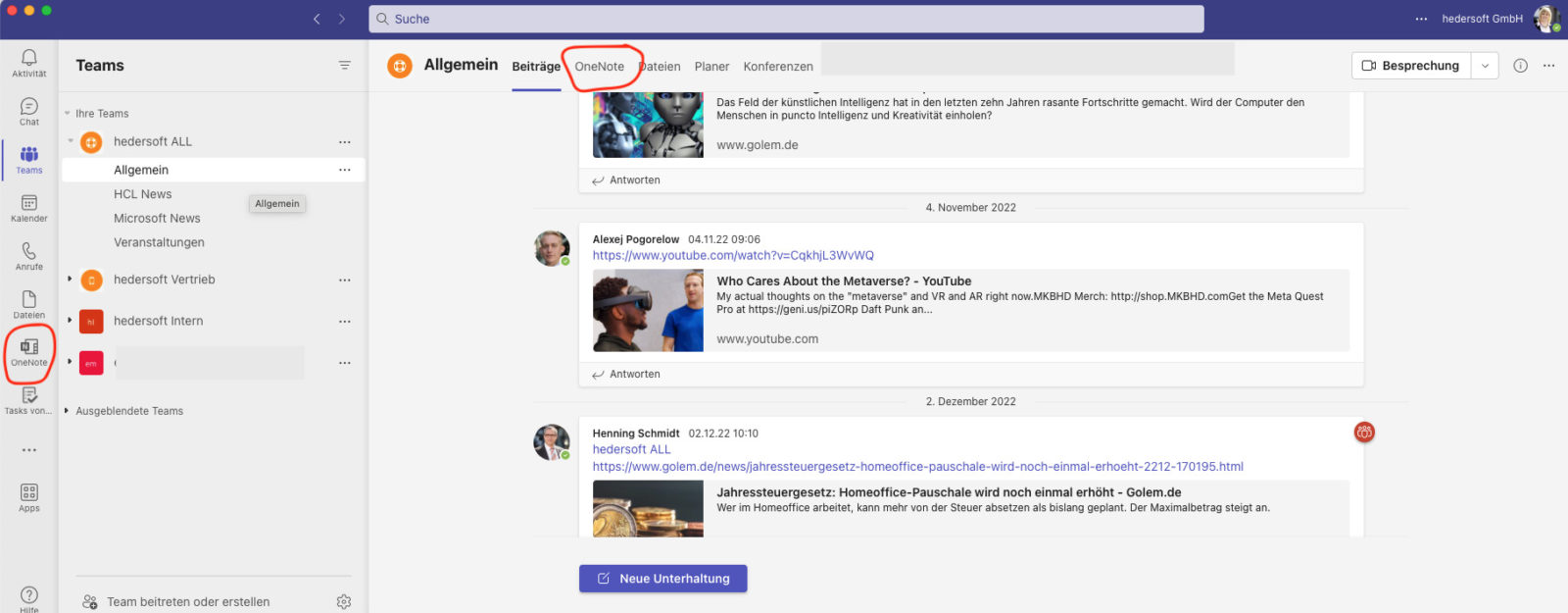 Teams:oneNote TeamsoneNote